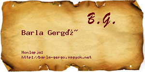 Barla Gergő névjegykártya